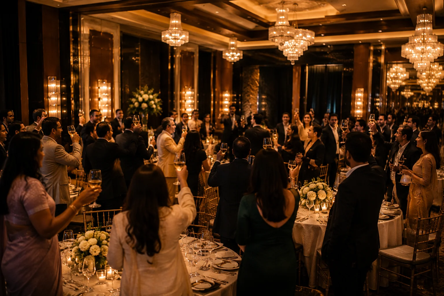 Evening toast and celebration